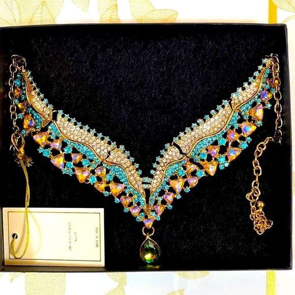 eyecandy Jewelry - 14k Gold Plated EYE CANDY RHINESTONE  NECKLACE Jewelry For Party Holiday 18”